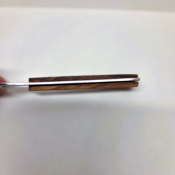 Vintage Japan Bottle Opener Chrome Teak Wood Mid Century Modern MCM - Picture 5 of 6